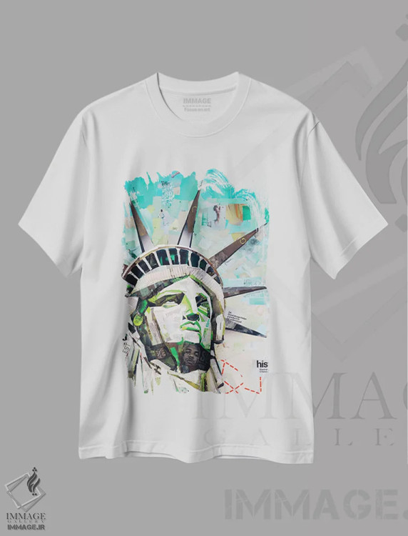 تیشرت سفید طرح دار آزادی، هنر فاخر معاصر اثر جیمز گری | immage.ir