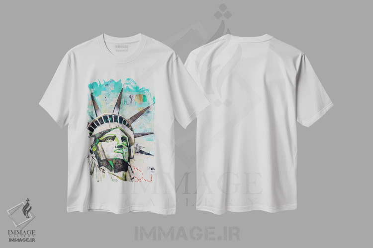 تیشرت سفید طرح دار آزادی، هنر فاخر معاصر اثر جیمز گری | immage.ir