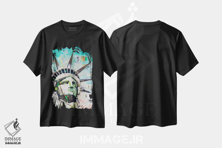 تیشرت مشکی طرح دار آزادی، هنر فاخر معاصر اثر جیمز گری | فروشگاه ایماژ