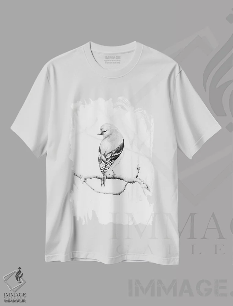 تیشرت سفید طرح دار به خانه بازگرد، دست نقاشی و طراحی دستی اثر جوانا هابر | immage.ir
