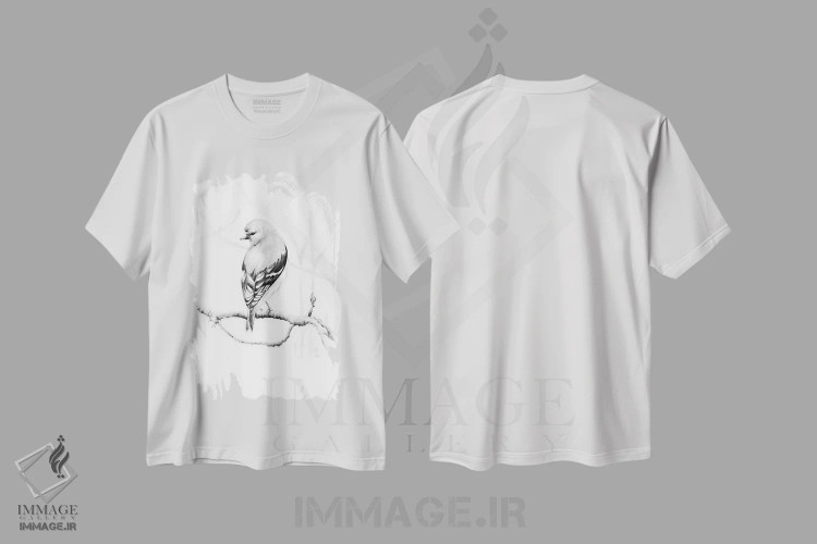 تیشرت سفید طرح دار به خانه بازگرد، دست نقاشی و طراحی دستی اثر جوانا هابر | immage.ir