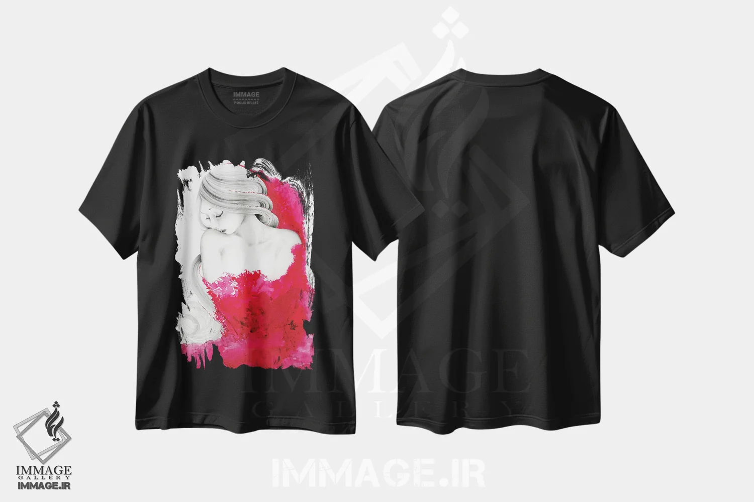 تیشرت مشکی طرح دار غرق شده، دست نقاشی و طراحی دستی اثر جوانا هابر | immage.ir