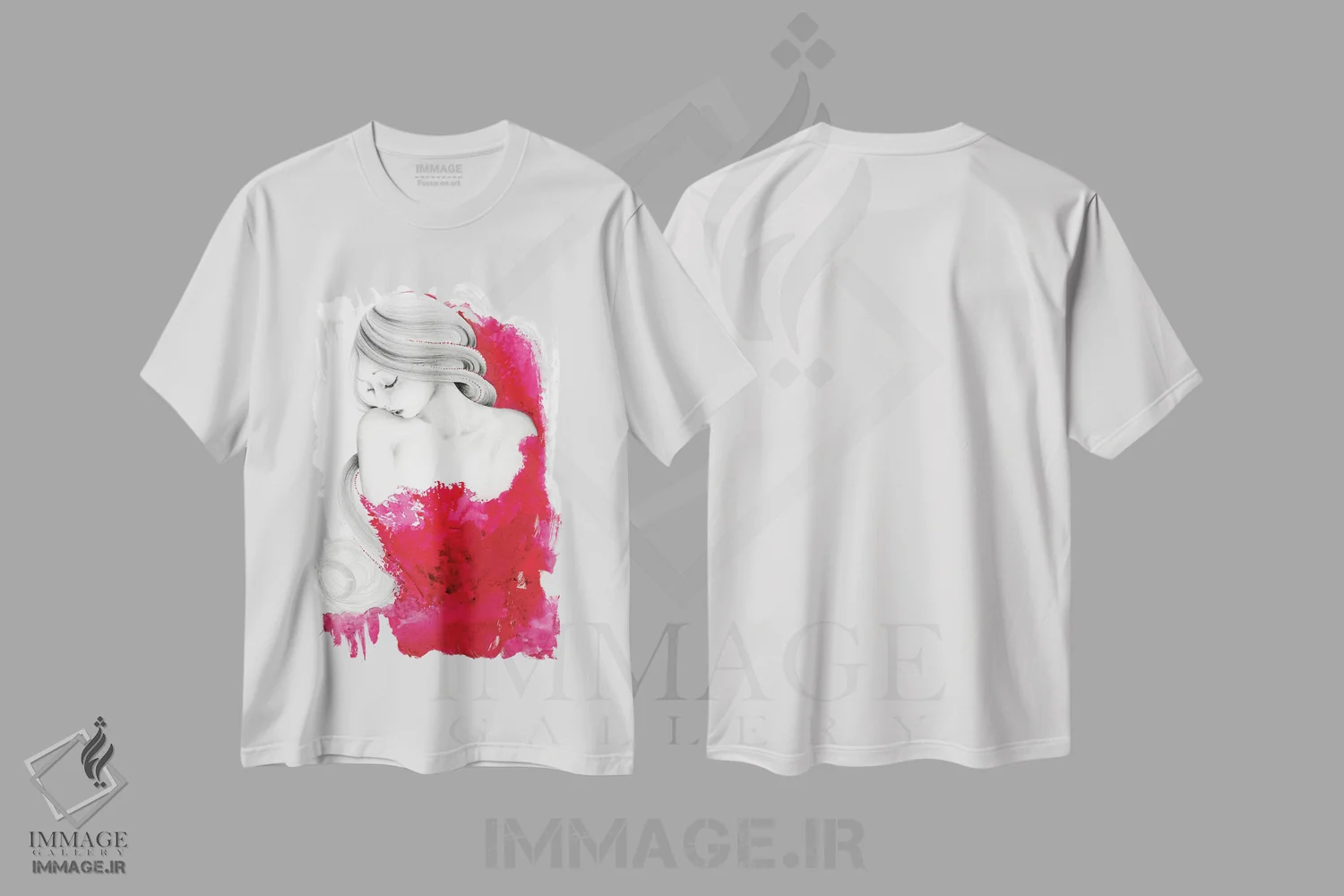 تیشرت سفید طرح دار غرق شده، دست نقاشی و طراحی دستی اثر جوانا هابر | فروشگاه ایماژ