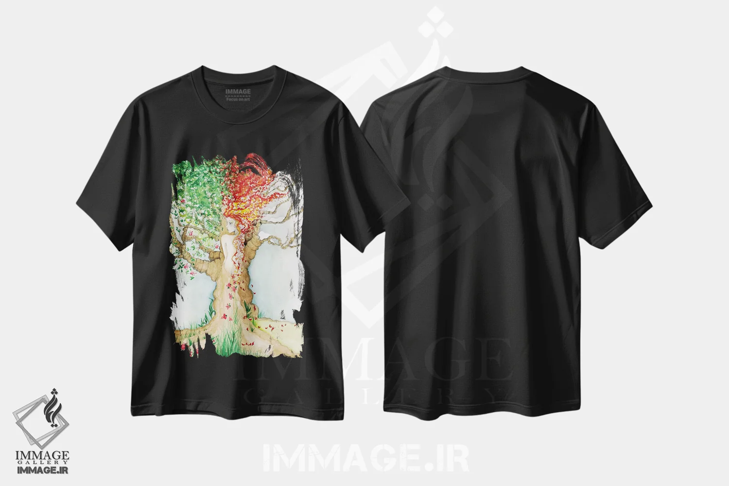 تیشرت مشکی طرح دار چهار فصل، مدیوم اثر جوانا هابر | immage.ir