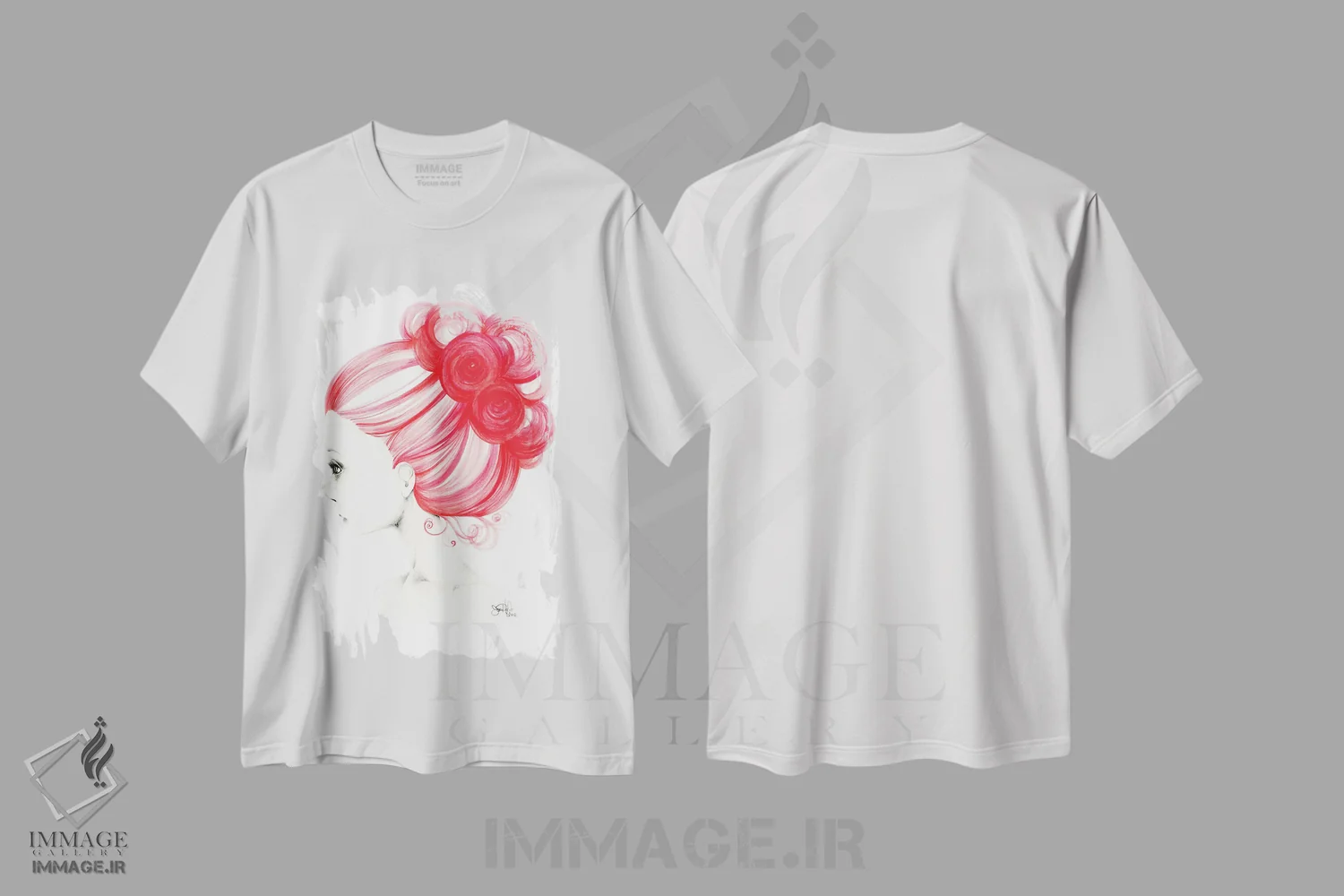تیشرت سفید طرح دار وقار یا زیبایی، دست نقاشی و طراحی دستی اثر جوانا هابر | immage.ir