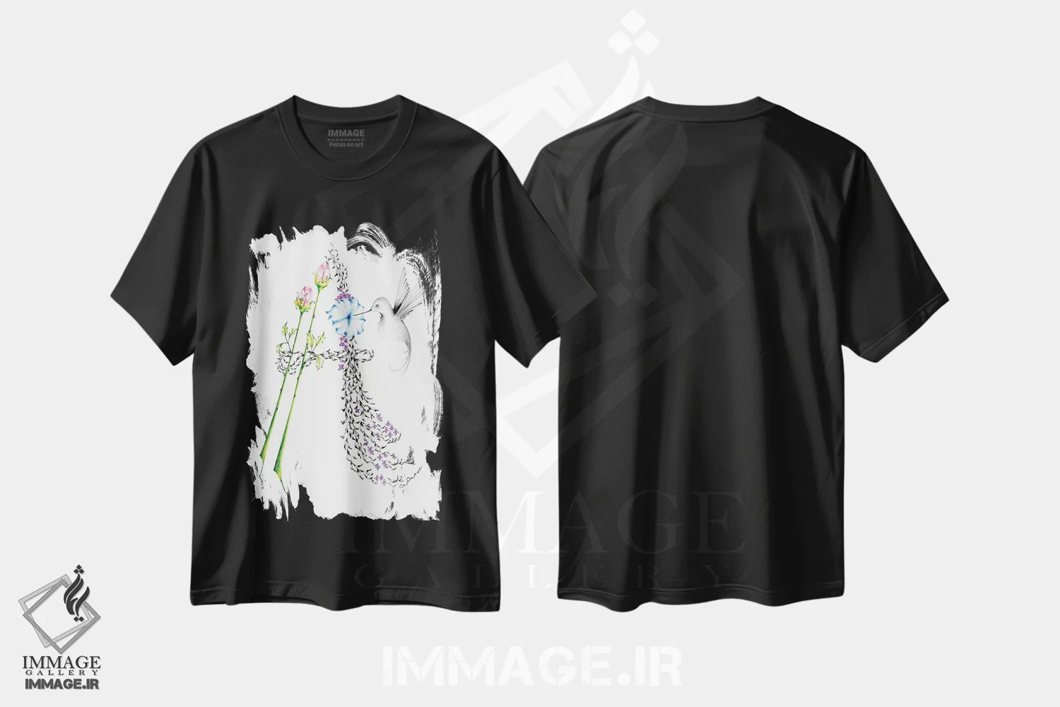 تیشرت مشکی طرح دار حرف A، تزئینی اثر جوانا هابر | immage.ir