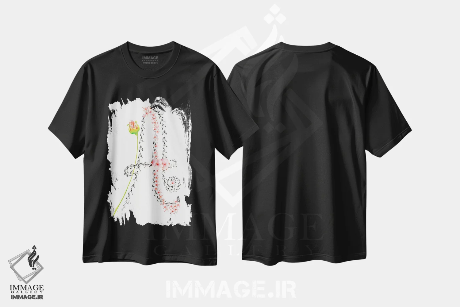 تیشرت مشکی طرح دار حرف A II، مدیوم اثر جوانا هابر | فروشگاه ایماژ