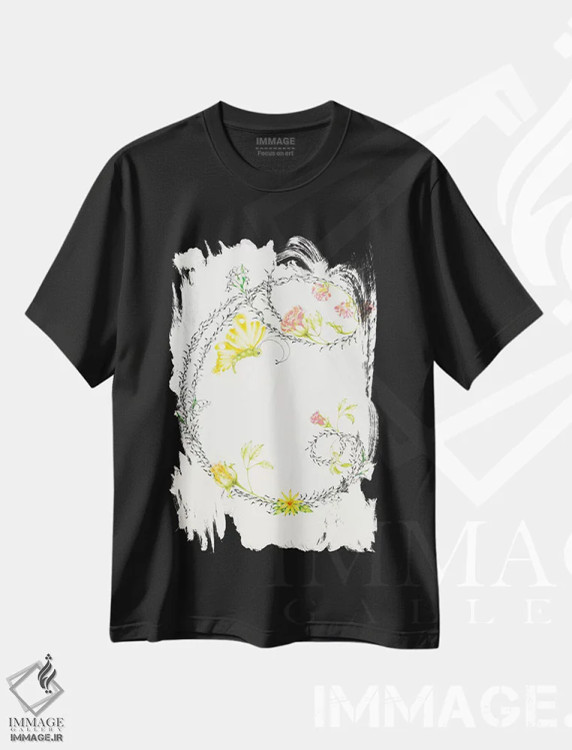 تیشرت مشکی طرح دار حرف C، مدیوم اثر جوانا هابر | فروشگاه ایماژ
