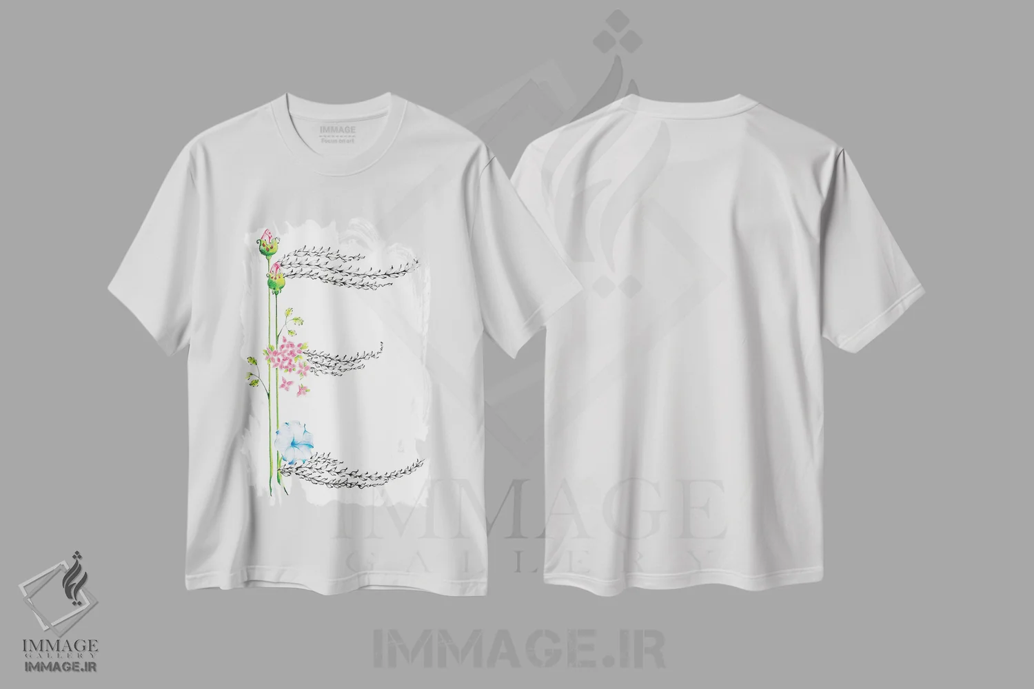 تیشرت سفید طرح دار حرف E، مدیوم اثر جوانا هابر | immage.ir