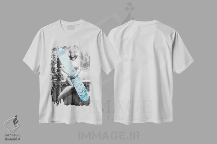 تیشرت سفید طرح دار اسنوبورد مرلین اثر جی جی براندو | فروشگاه ایماژ