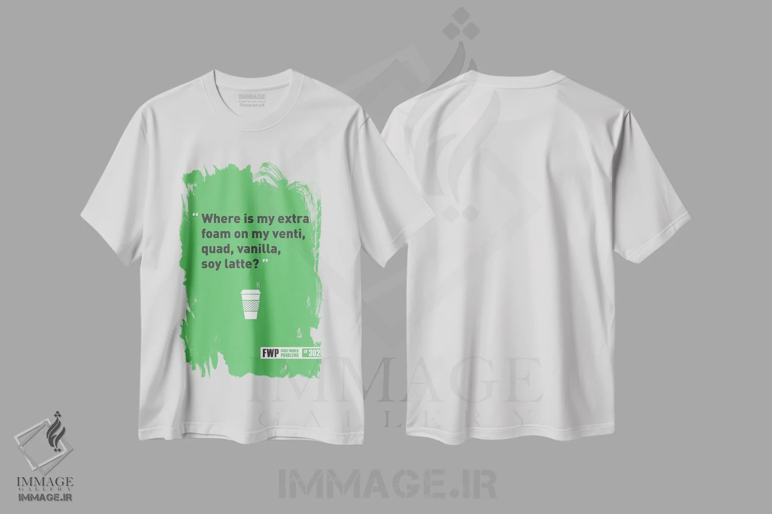 تیشرت سفید طرح دار لته سویا، تزئینی اثر جی جی براندو | فروشگاه ایماژ