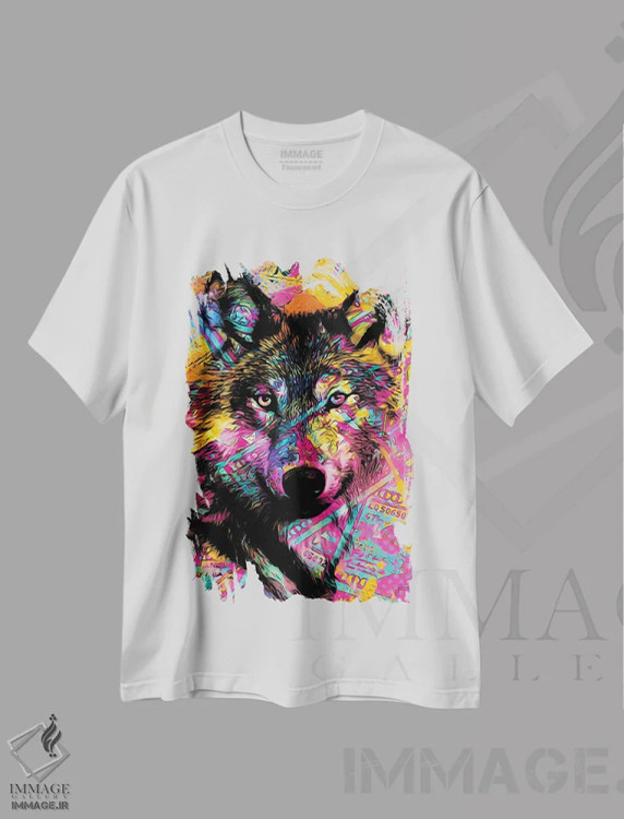 تیشرت سفید طرح دار گرگ پول، هنر دیجیتال اثر جسی جانسون | فروشگاه ایماژ