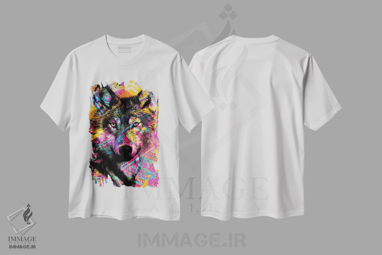 تیشرت سفید طرح دار گرگ پول، هنر دیجیتال اثر جسی جانسون | فروشگاه ایماژ