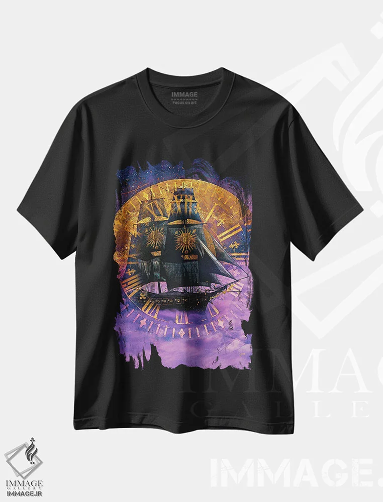 تیشرت مشکی طرح دار بادبان بکش و برو، هنر دیجیتال اثر جسی جانسون | immage.ir