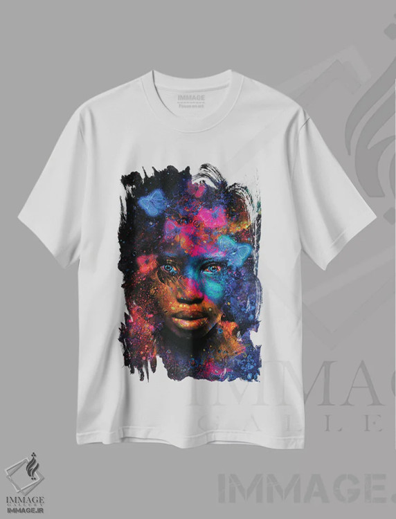 تیشرت سفید طرح دار اثر پروانه ای، هنر آمریکایی آفریقایی تبار اثر جسی جانسون | immage.ir