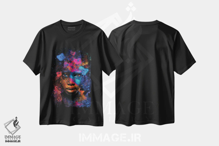 تیشرت مشکی طرح دار اثر پروانه ای، هنر آمریکایی آفریقایی تبار اثر جسی جانسون | فروشگاه ایماژ