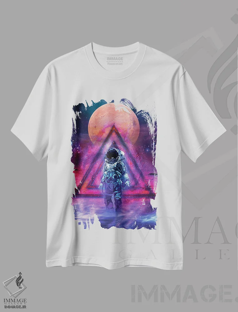 تیشرت سفید طرح دار فضانورد، هنر دیجیتال اثر جسی جانسون | فروشگاه ایماژ
