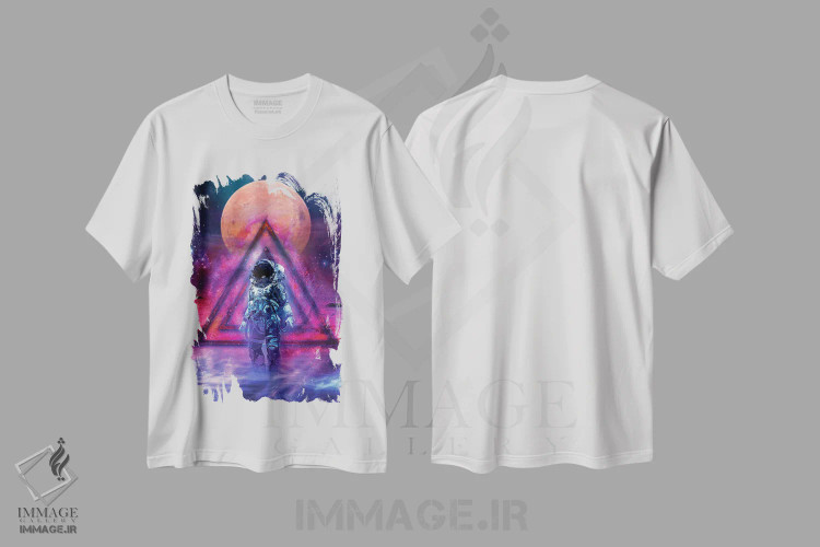 تیشرت سفید طرح دار فضانورد، هنر دیجیتال اثر جسی جانسون | فروشگاه ایماژ