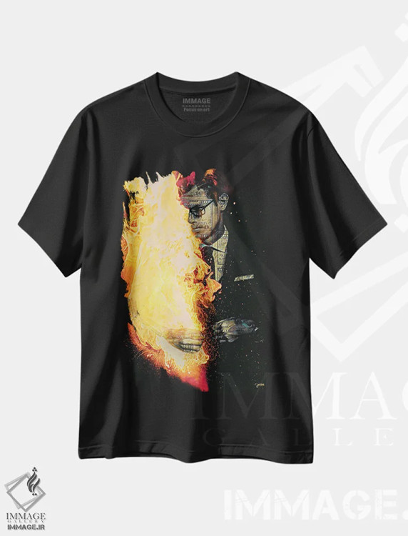تیشرت مشکی طرح دار جریان کار، هنر دیجیتال اثر جسی جانسون | immage.ir