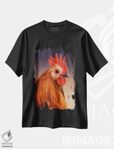 تیشرت مشکی طرح دار خروس، مدیوم اثر جیمز دبلیو جانسون | فروشگاه ایماژ