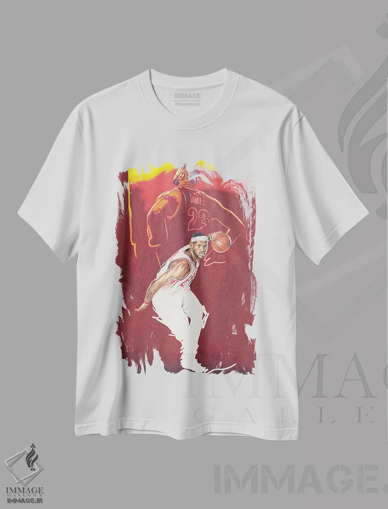 تیشرت سفید طرح دار سرزمین کلیولند لبرون اثر جوزایا جونز | فروشگاه ایماژ