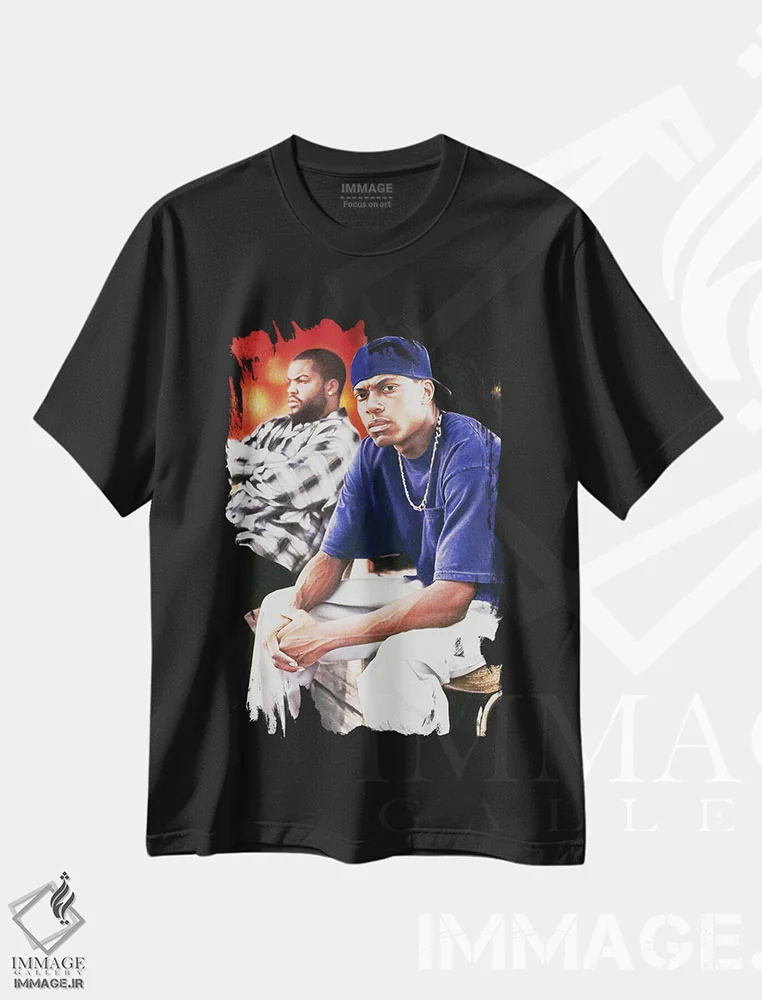 تیشرت مشکی طرح دار "روز تعطیلی تو"، هنر آمریکایی آفریقایی تبار اثر جوزایا جونز | immage.ir