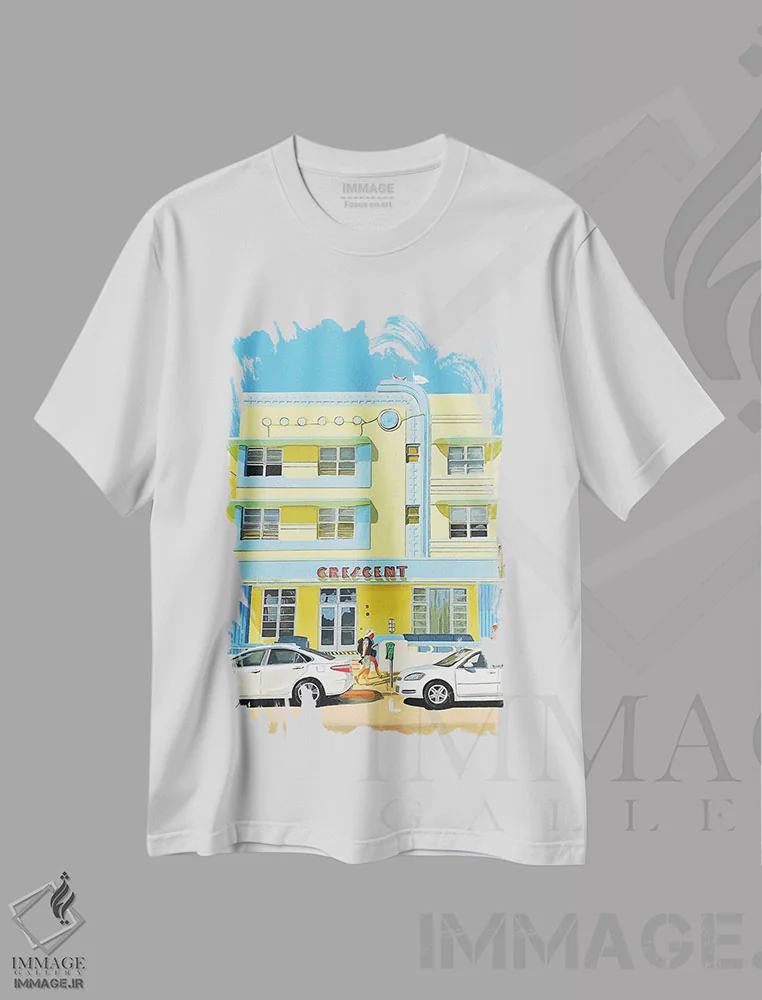 تیشرت سفید طرح دار هلال، دکور معاصر اثر جان جستر | immage.ir