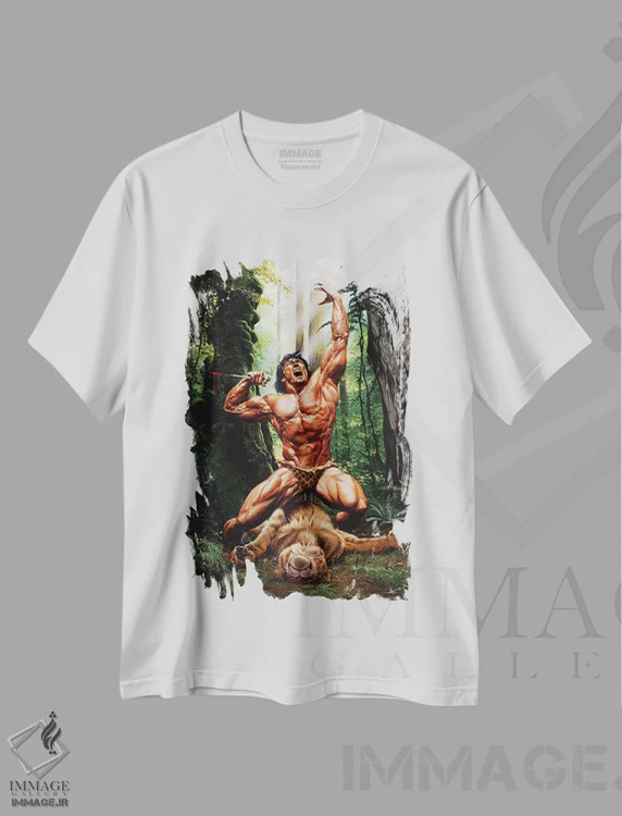 تیشرت سفید طرح دار ارباب جنگل؟، دست نقاشی و طراحی دستی اثر جو جوسکو | immage.ir