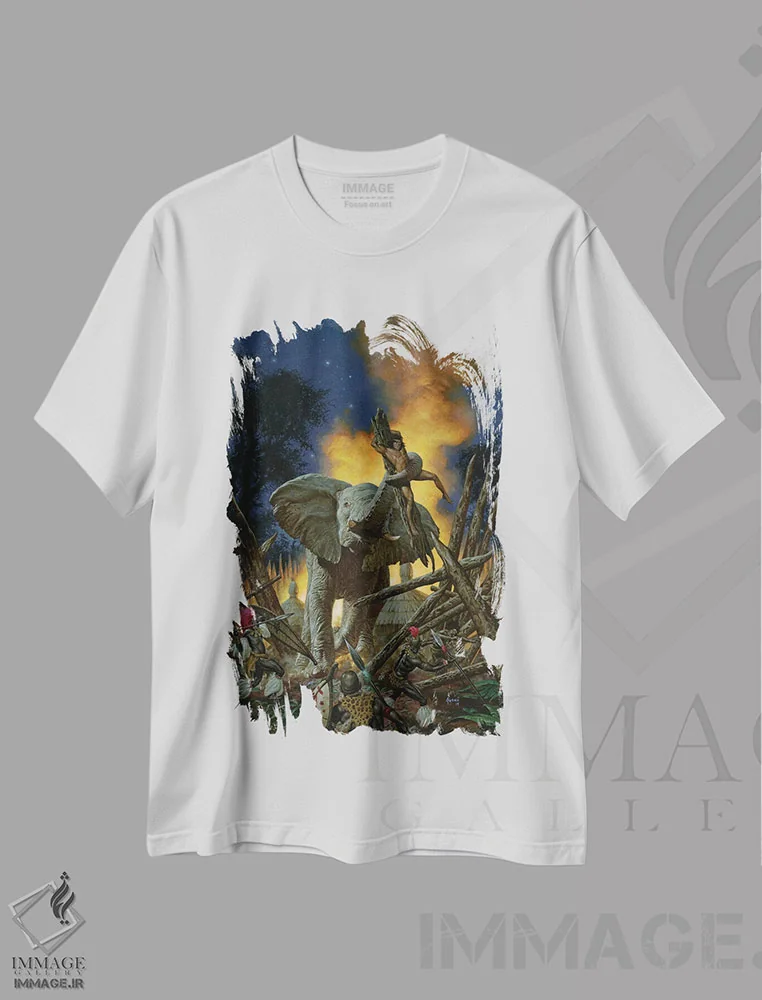 تیشرت سفید طرح دار پسر تارزان، تزئینی اثر جو جوسکو | فروشگاه ایماژ
