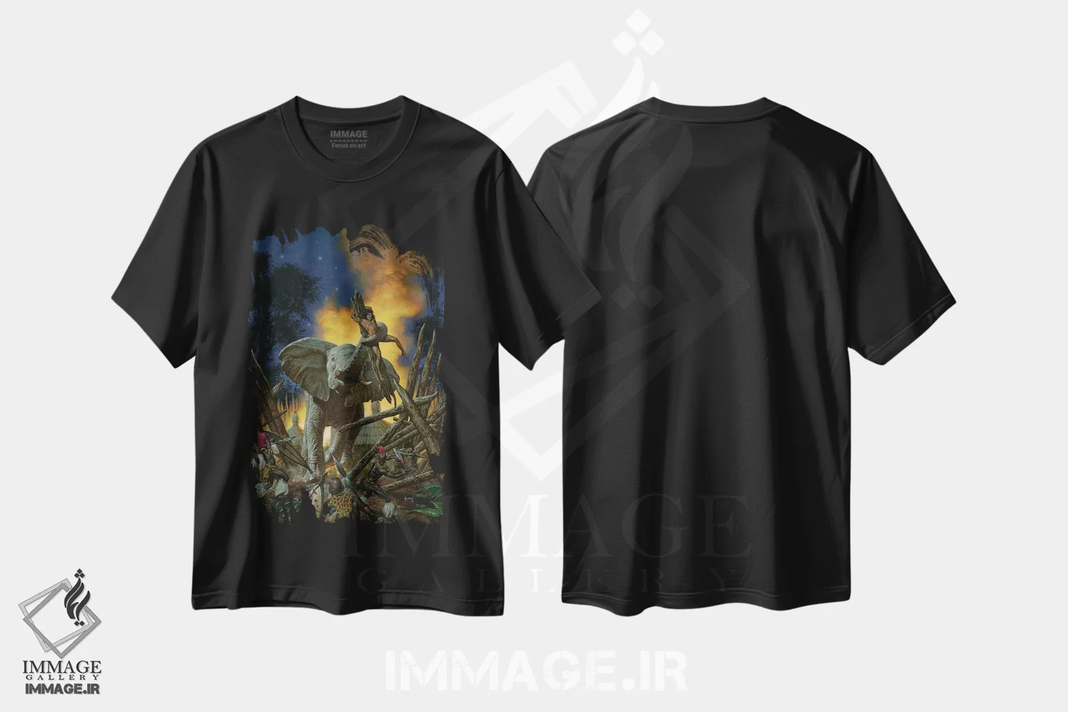 تیشرت مشکی طرح دار پسر تارزان، تزئینی اثر جو جوسکو | immage.ir