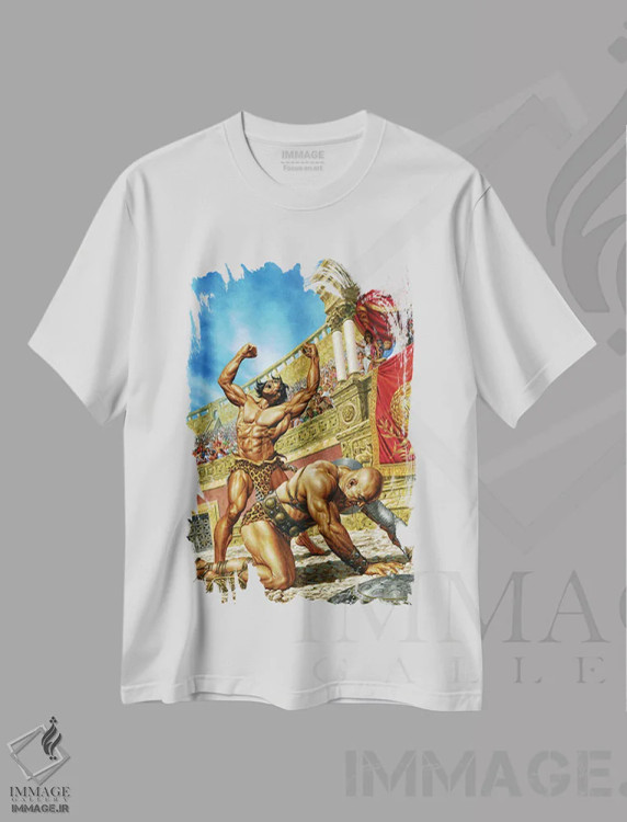 تیشرت سفید طرح دار تارزان و امپراتوری گمشده، هنر دیجیتال اثر جو جوسکو | فروشگاه ایماژ