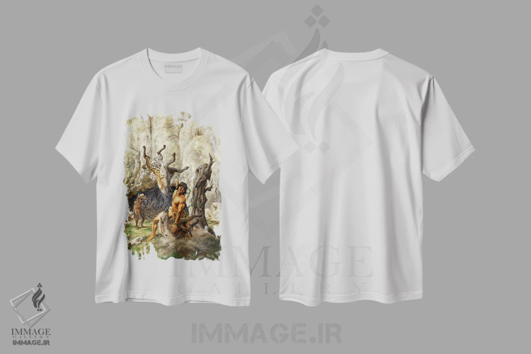 تیشرت سفید طرح دار داستان های جنگلی تارزان، هنر دیجیتال اثر جو جوسکو | فروشگاه ایماژ