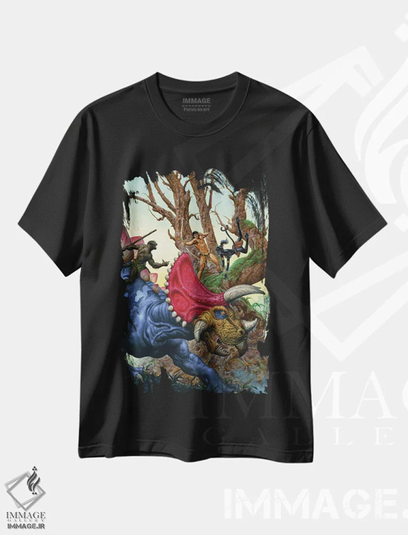 تیشرت مشکی طرح دار تارزان وحشتناک، هنر دیجیتال اثر جو جوسکو | فروشگاه ایماژ