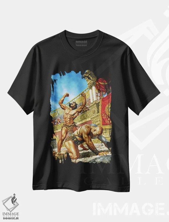 تیشرت مشکی طرح دار تارزان و امپراتوری گمشده، هنر دیجیتال اثر جو جوسکو | immage.ir