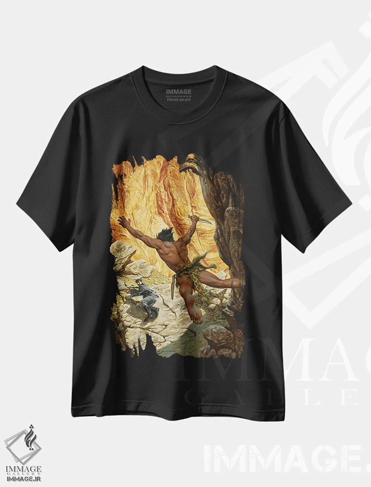 تیشرت مشکی طرح دار تارزان وحشتناک، هنر دیجیتال اثر جو جوسکو | immage.ir