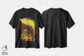 تیشرت مشکی طرح دار تارزان و شیر طلایی، هنر دیجیتال اثر جو جوسکو | immage.ir