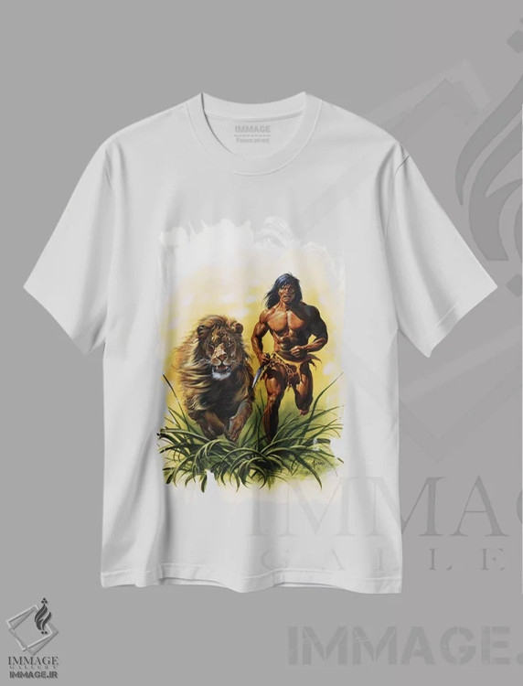 تیشرت سفید طرح دار تارزان، وینتیج و رترو اثر جو جوسکو | فروشگاه ایماژ