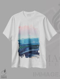 تیشرت سفید طرح دار بر فراز امواج ۳، آبستره اثر جیکوب جوگاشویلی | فروشگاه ایماژ