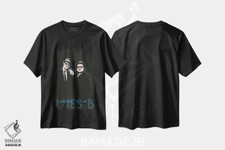 تیشرت مشکی طرح دار الوود بلوز و جولیِت جیک، مدیوم اثر جیمز لی | immage.ir