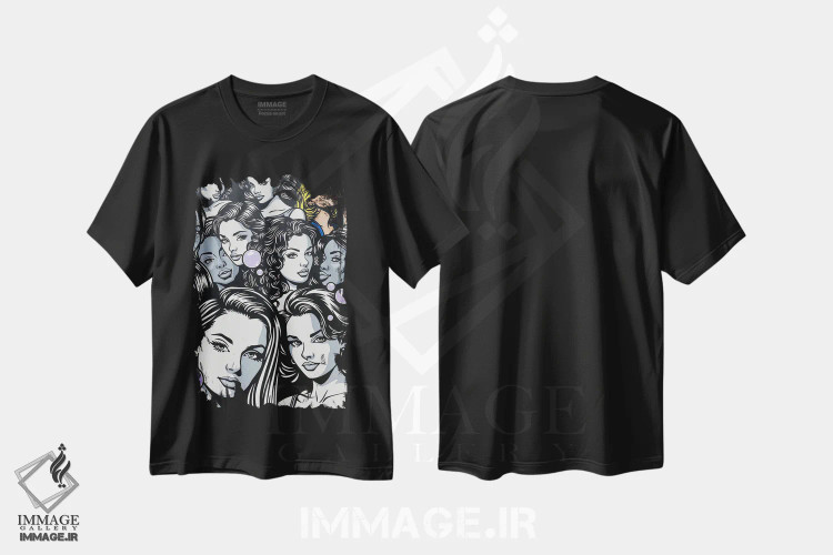 تیشرت مشکی طرح دار دنبال یکتایی باش، هنر فاخر معاصر اثر جیمز لی | فروشگاه ایماژ