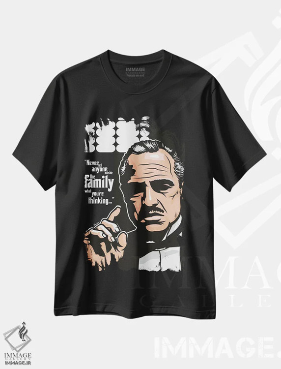 تیشرت مشکی طرح دار ویتو کورلئونه، هنر فاخر معاصر اثر جیمز لی | فروشگاه ایماژ