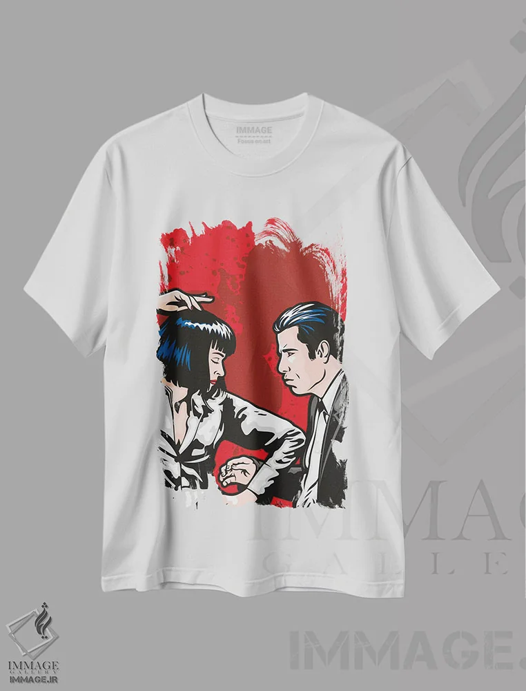 تیشرت سفید طرح دار مسابقه تویست جک ربیت اسلیم، هنر فاخر معاصر اثر جیمز لی | فروشگاه ایماژ
