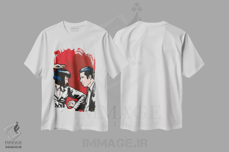 تیشرت سفید طرح دار مسابقه تویست جک ربیت اسلیم، هنر فاخر معاصر اثر جیمز لی | فروشگاه ایماژ