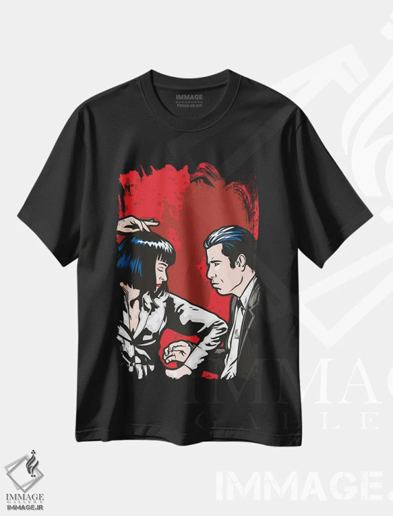 تیشرت مشکی طرح دار مسابقه تویست جک ربیت اسلیم، هنر فاخر معاصر اثر جیمز لی | immage.ir