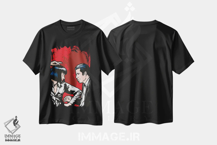 تیشرت مشکی طرح دار مسابقه تویست جک ربیت اسلیم، هنر فاخر معاصر اثر جیمز لی | immage.ir
