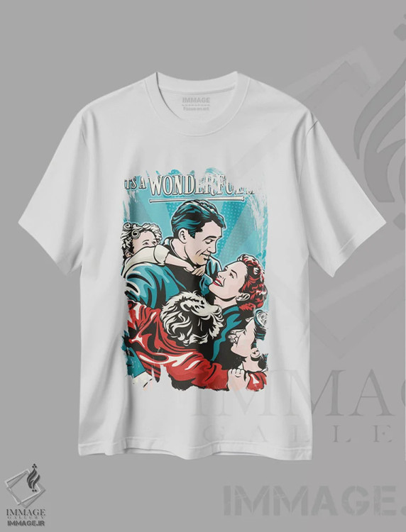 تیشرت سفید طرح دار زندگی فوق العاده است، تابلو و عبار ت های کریسمسی اثر جیمز لی | فروشگاه ایماژ