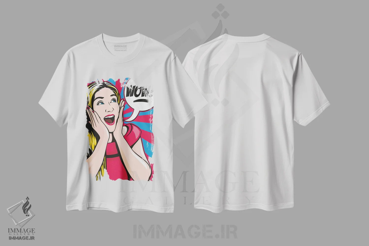 تیشرت سفید طرح دار وای!، هنر فاخر معاصر اثر جیمز لی | immage.ir