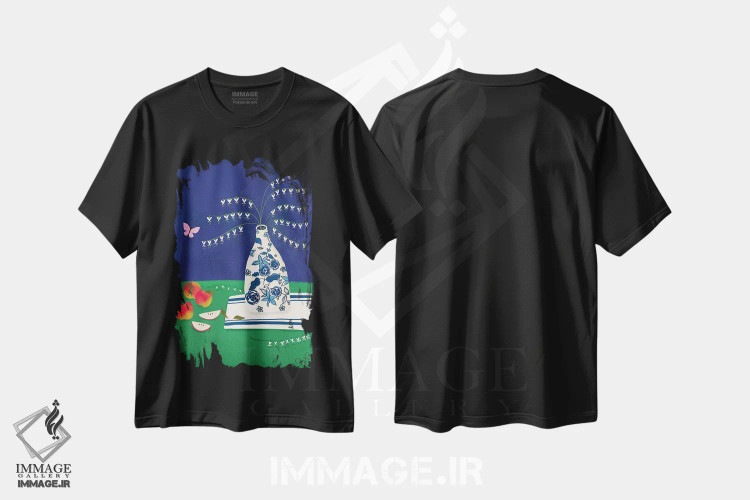 تیشرت مشکی طرح دار قلب خونین، دکور بوهمی اثر جوی لافرم | immage.ir