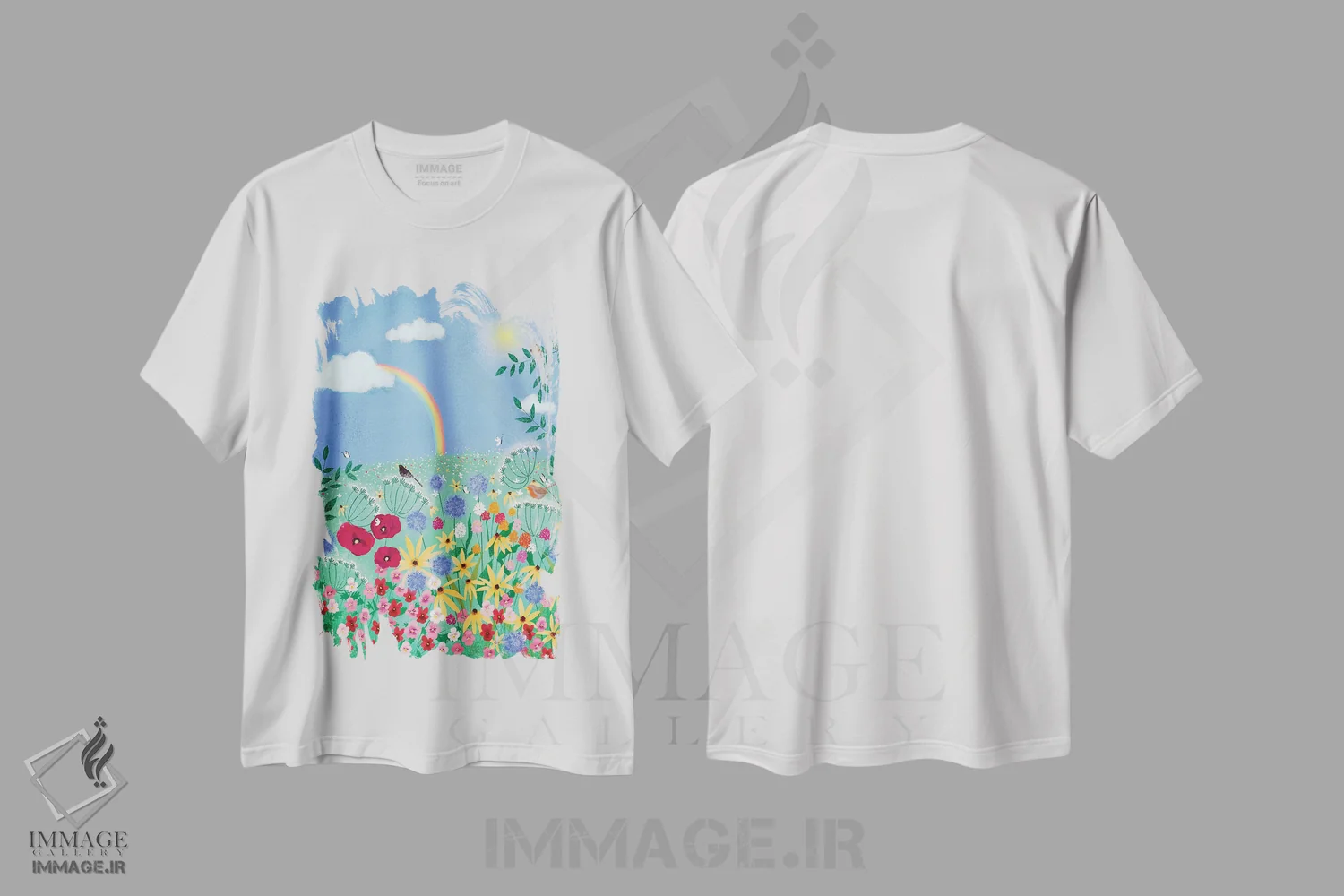 تیشرت سفید طرح دار یک وعده، دکور بوهمی اثر جوی لافرم | فروشگاه ایماژ