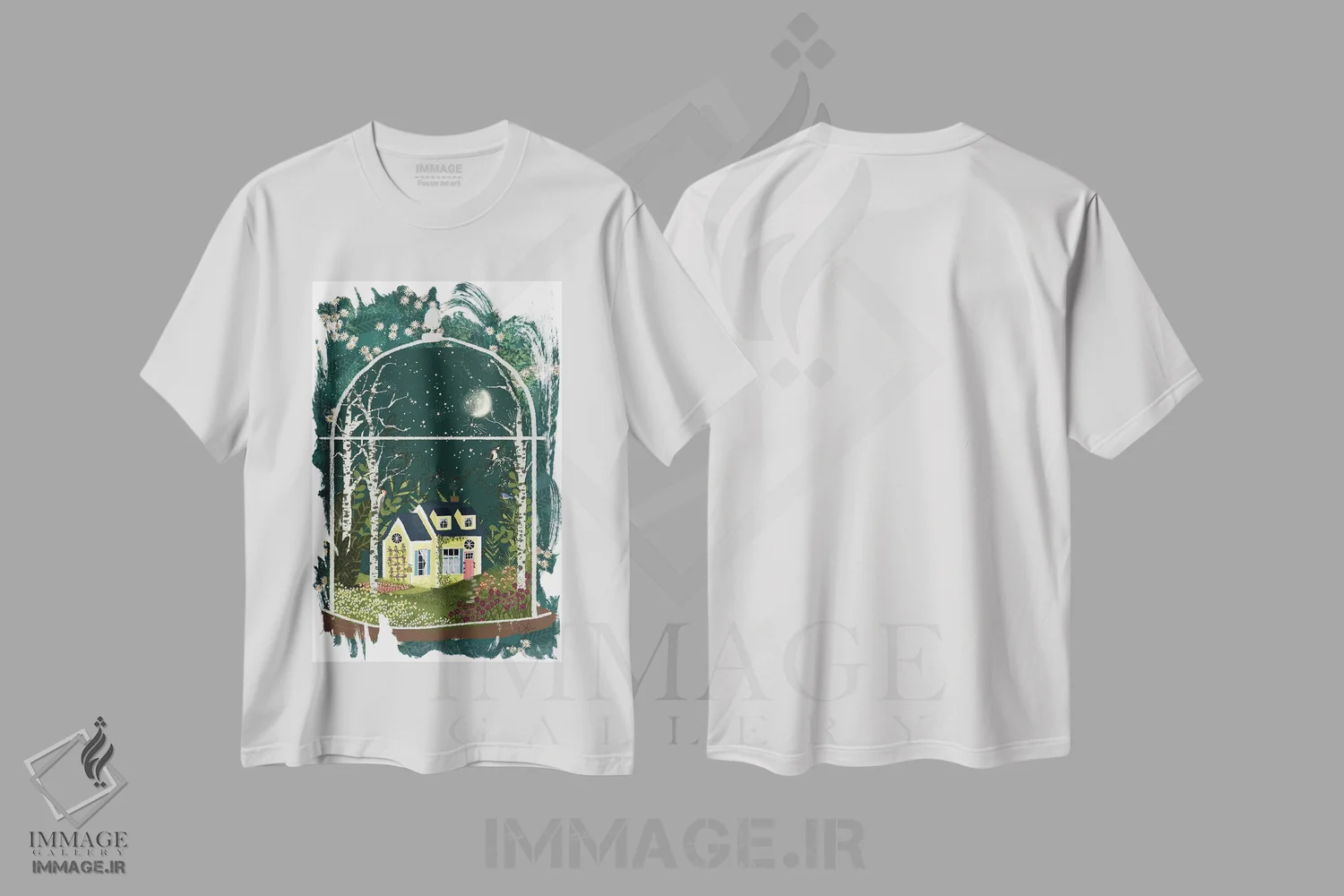 تیشرت سفید طرح دار تراریوم ۲، دکور بوهمی اثر جوی لافرم | فروشگاه ایماژ